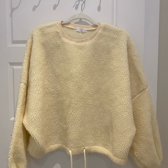 OAK + FORT Sweaters - OAK + FORT Cream Sherpa Crew Neck Sweater